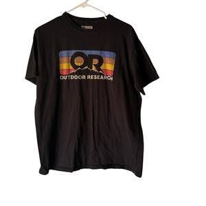 Outdoor Research Logo T-Shirt Black‎ Retro Graphic Tee Size Large